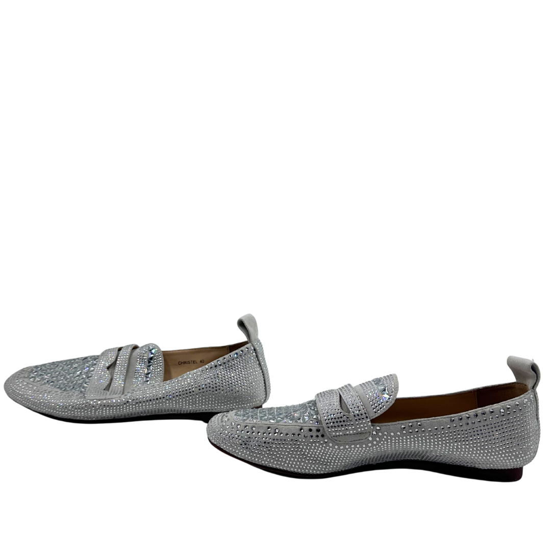 Massimo Santini 40 Silver Leather Loafers