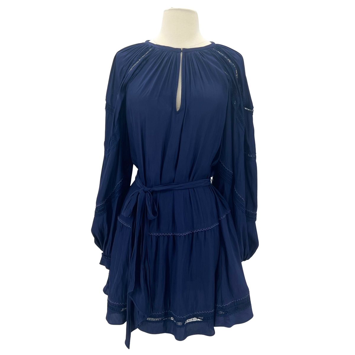 ramy brook blue dress Aster Embroidered Mini Womens Ramy Brook Azalea Cotton Blend Minidress Ramy Brook Navy Dress