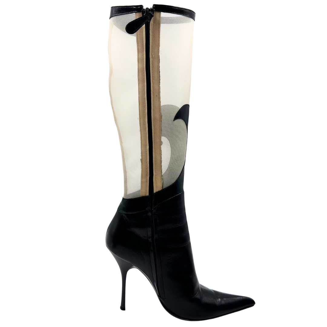 Vicini 9 39 Black Leather Boots
