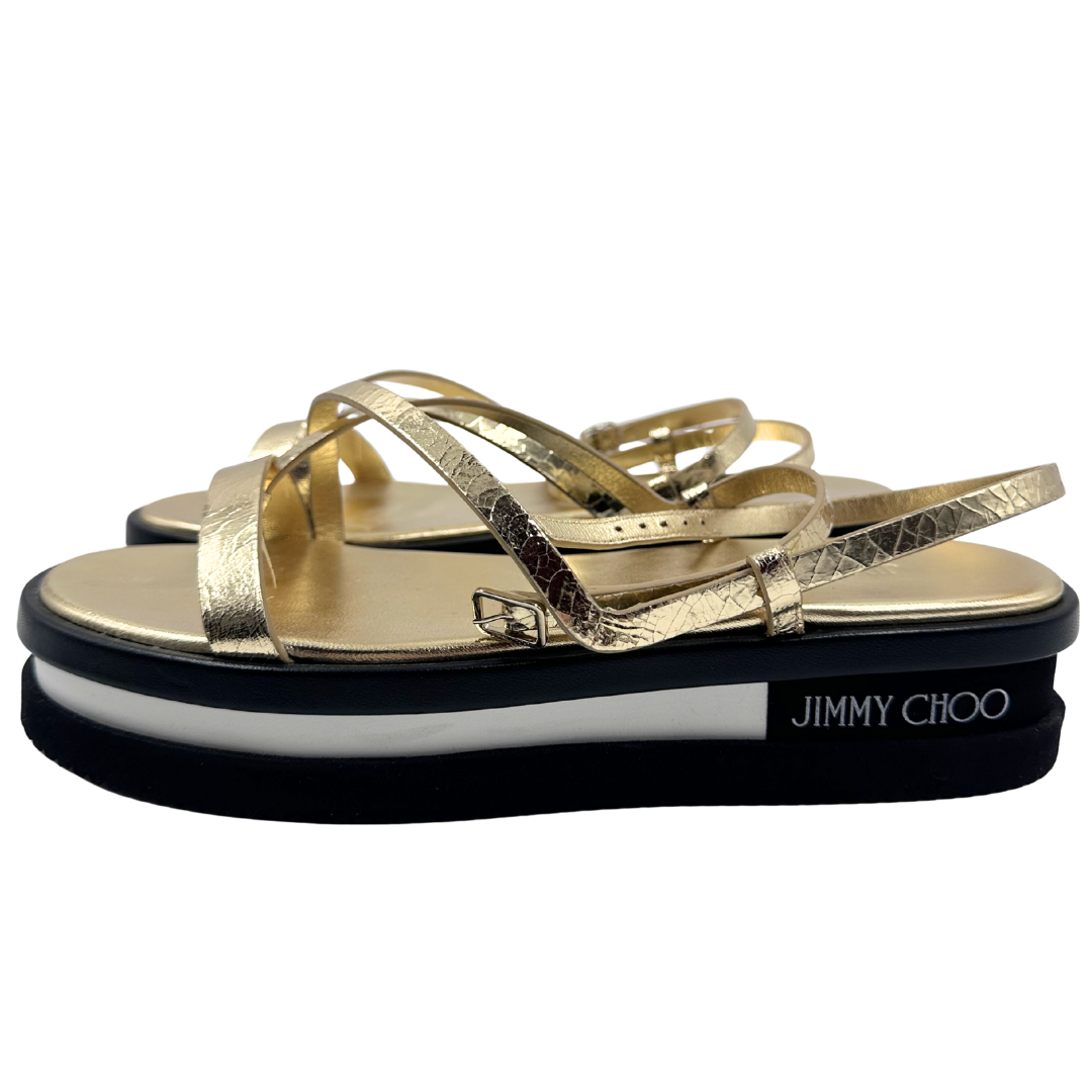 Jimmy Choo 38 Gold Sandals