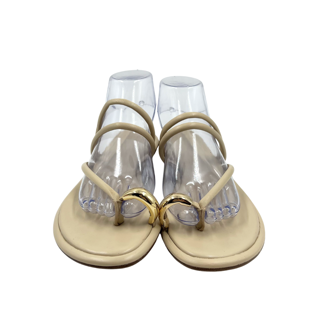 Vince 8 beige/gold Leather Sandals