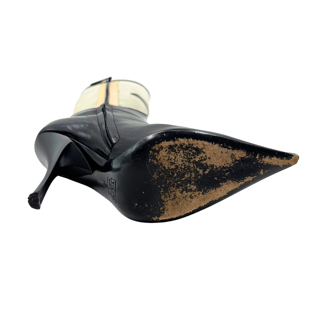 Vicini 9 39 Black Leather Boots