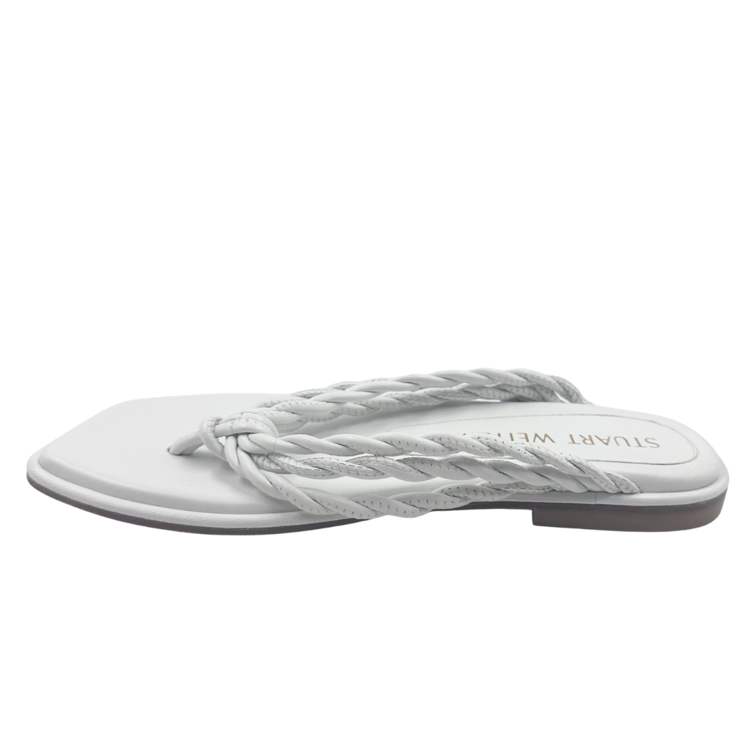Stuart Weitzman 8.5 White Calypso Flip Flop