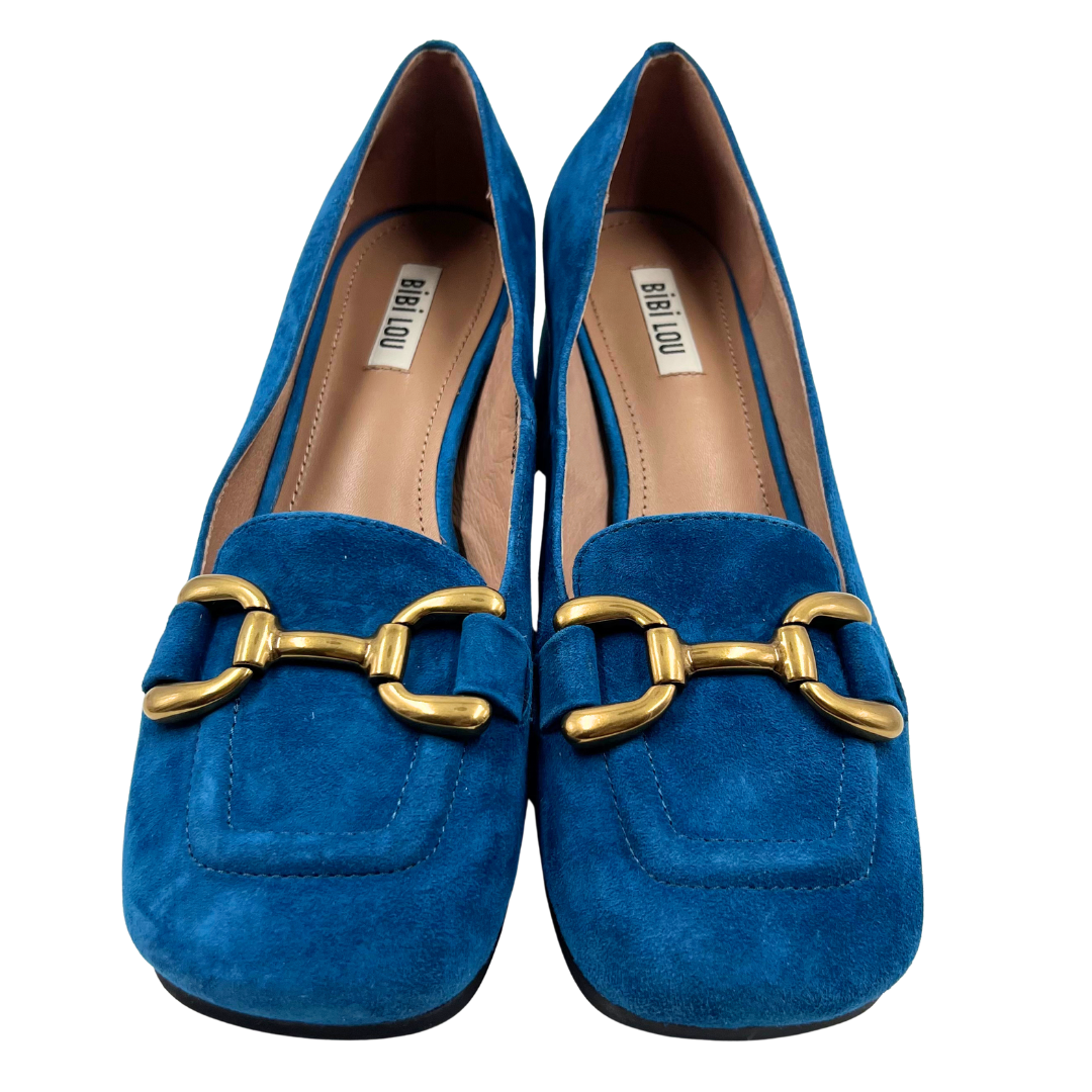 Bibi Lou 40 Turqouise Suede Pumps