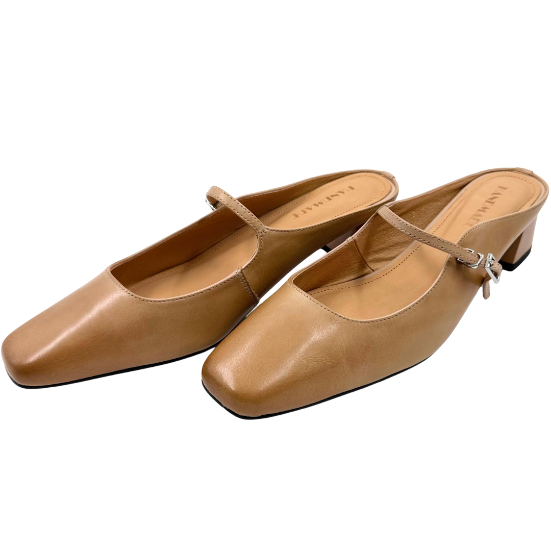 Handmade 8 Tan Leather Mules