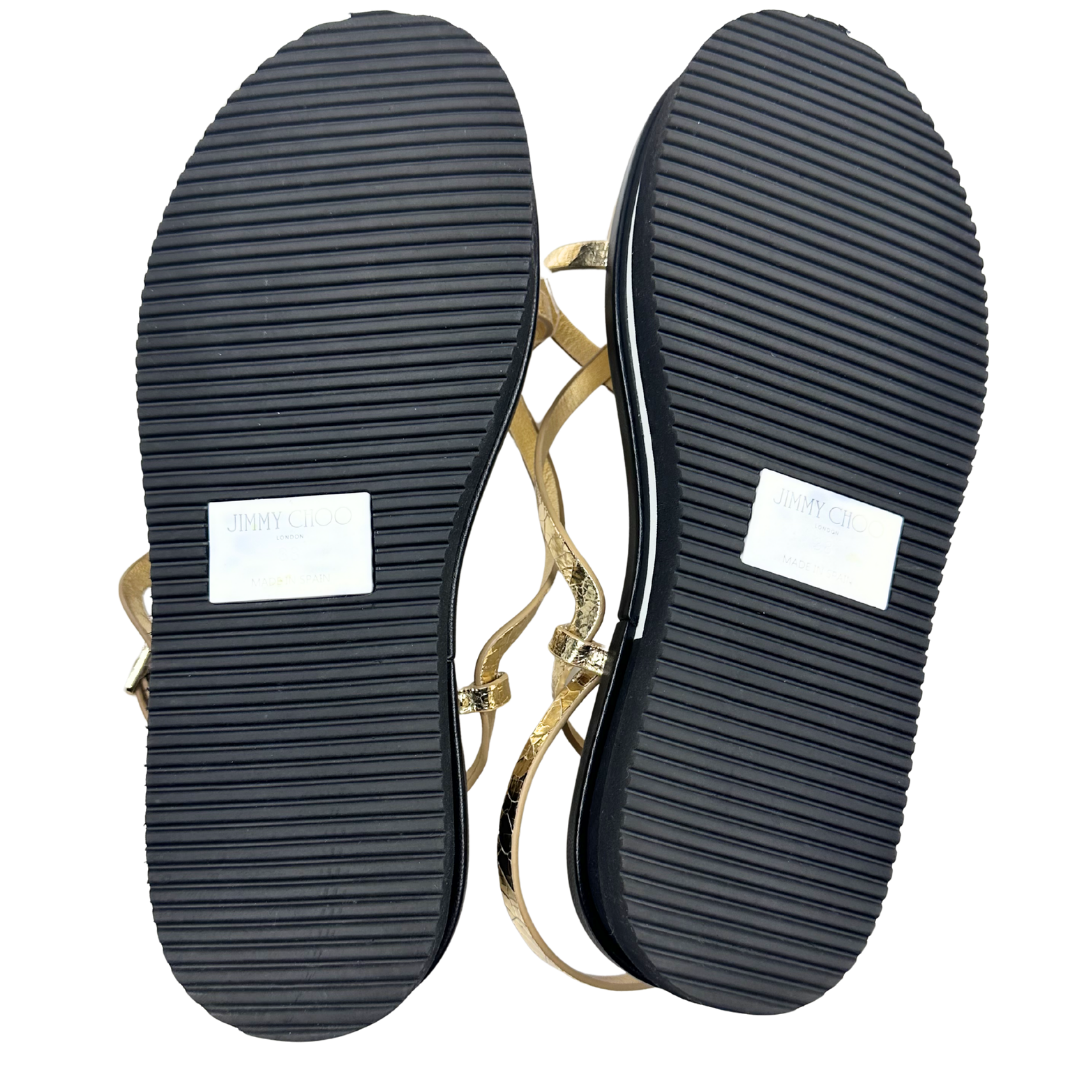 Jimmy Choo 38 Gold Sandals
