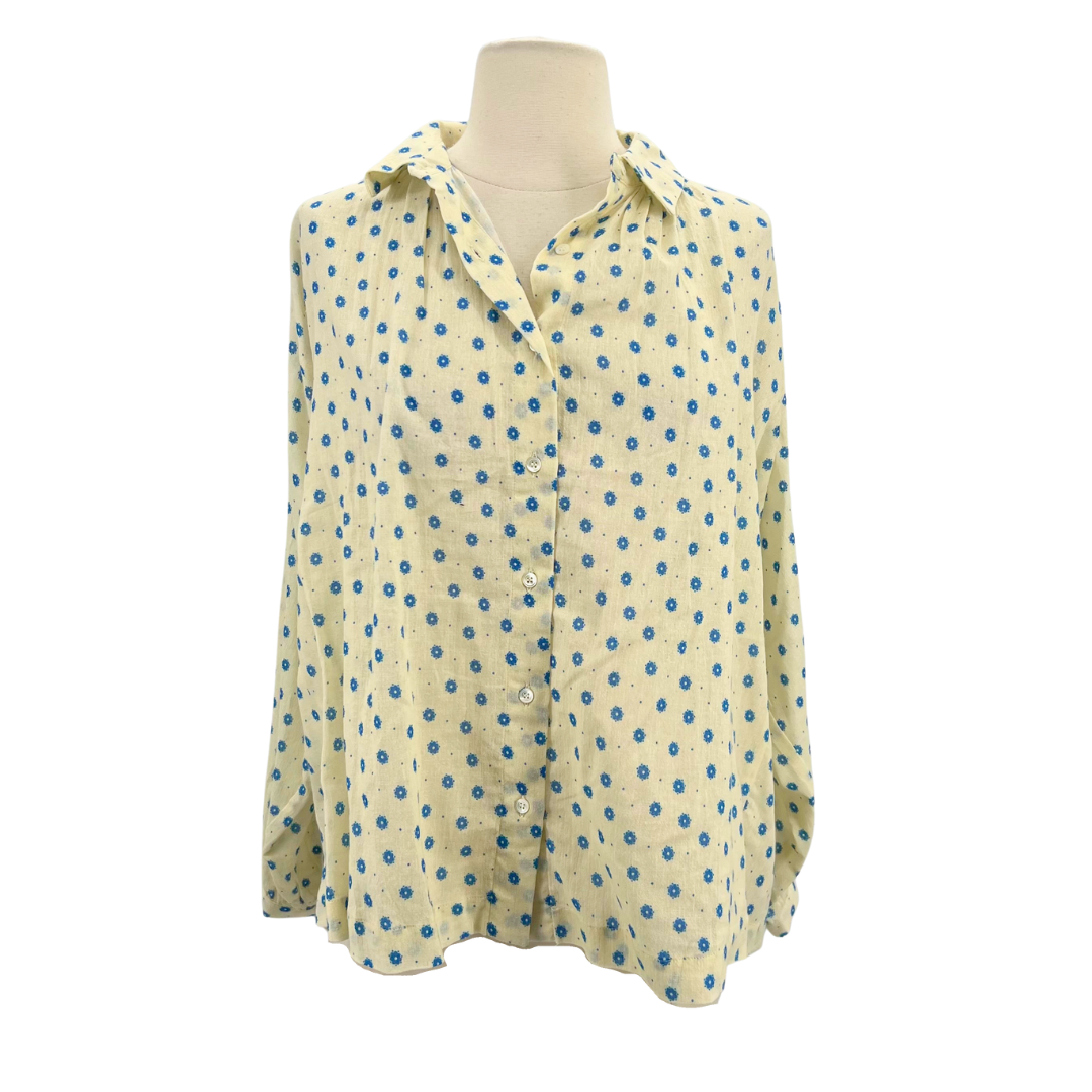 Masscob White/Blue Button up