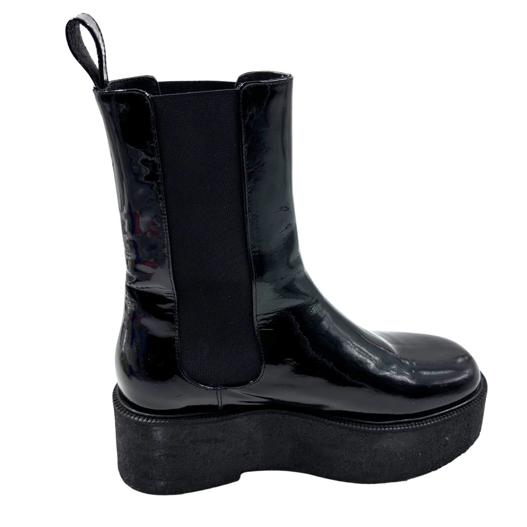 Staud 8 38 Black Patent Leather Boots