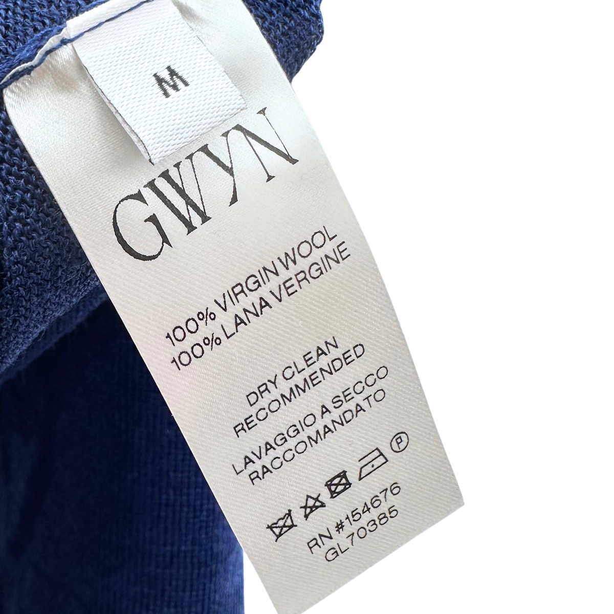 GWYN Size M Indigo Wool Cardigan