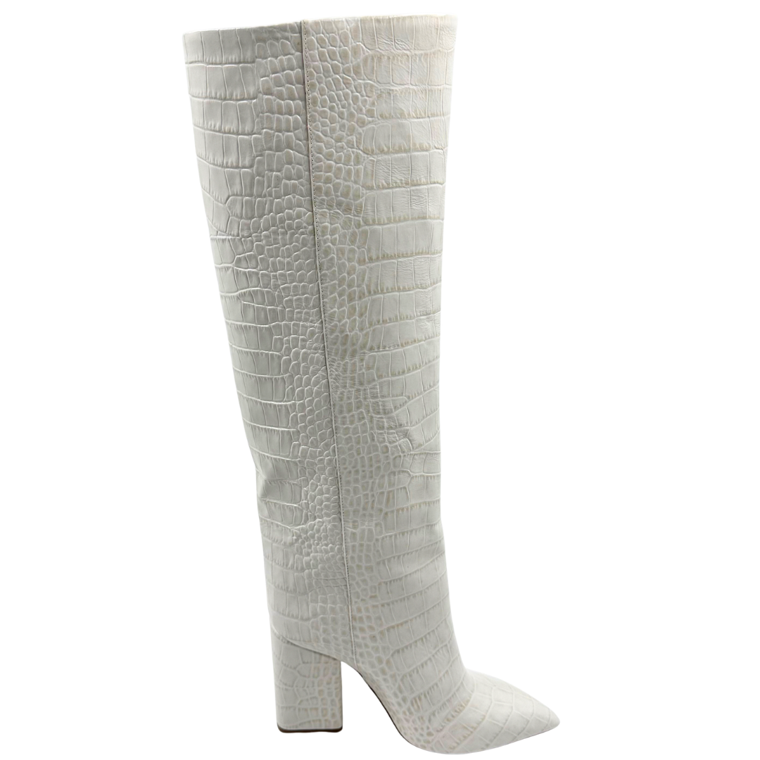 Paris Texas 6 36 White + Brown Leather Boots