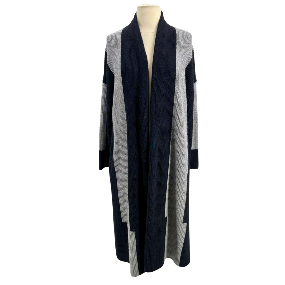 360 Cashmere Black/Gray Cardigan