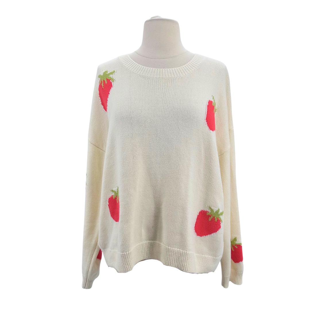 Rails White/Red Sweater