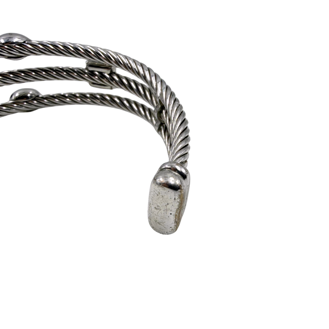 David Yurman Confetti Diamond Cuff 3 Strand Bracelet