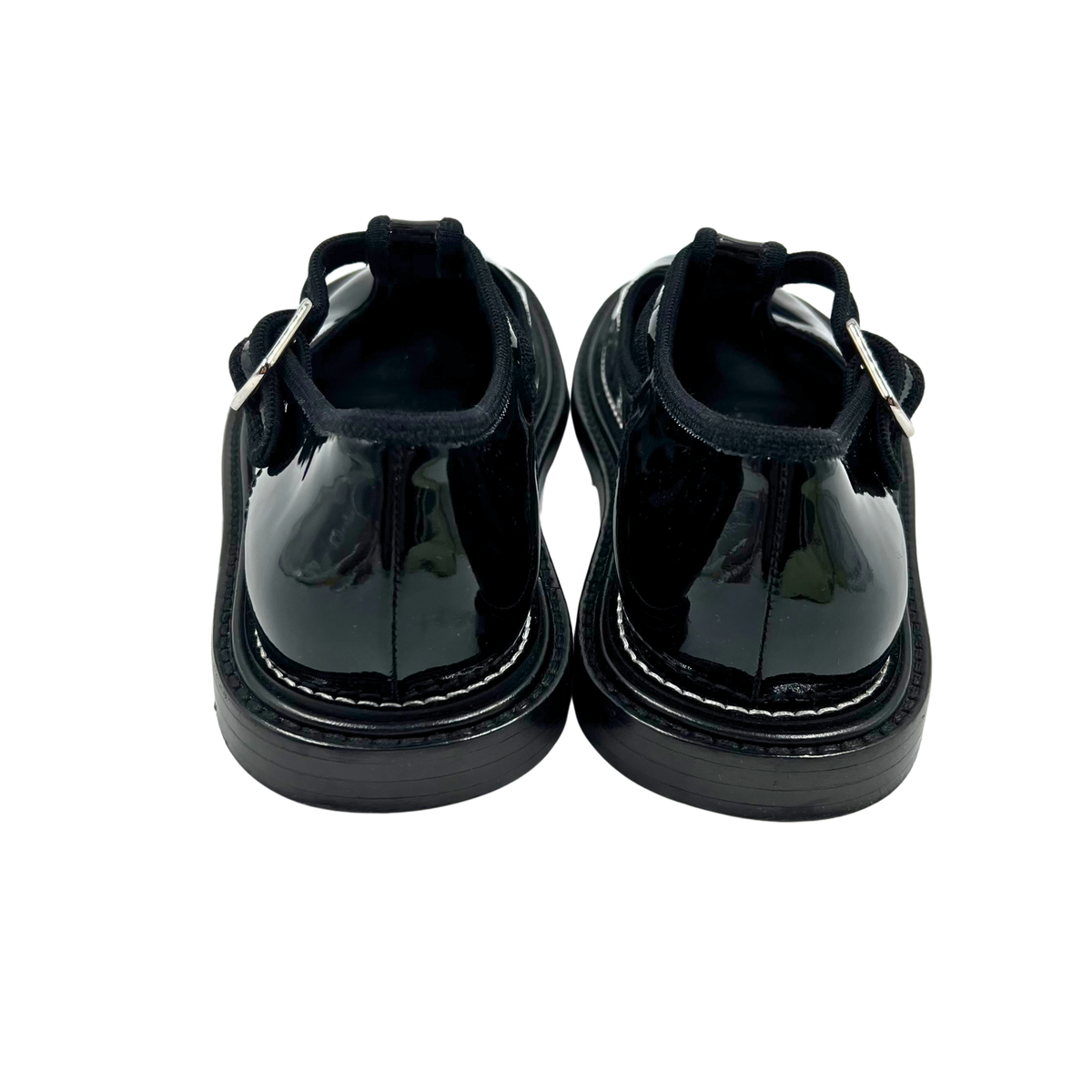 Burberry 7.5 38.5 Black Patent Leather Loafers