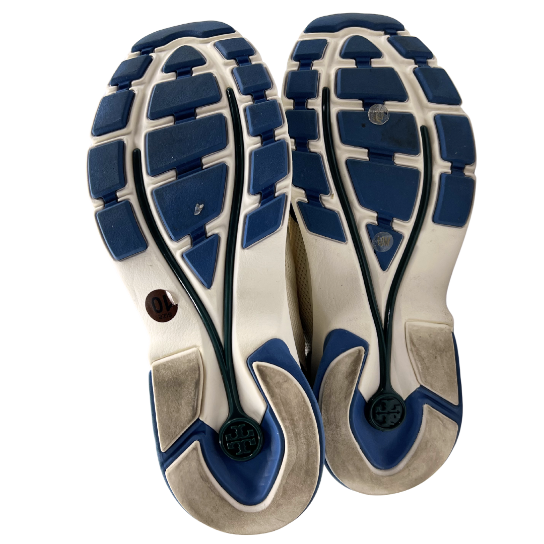 Tory Burch 10 blue/green Leather/Textile Good Luck Sneakers