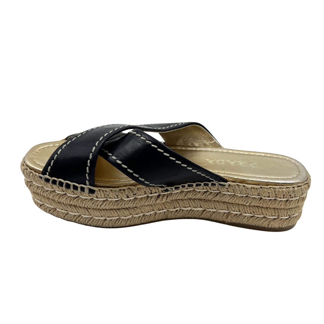Prada 37.5 Black Espadrille