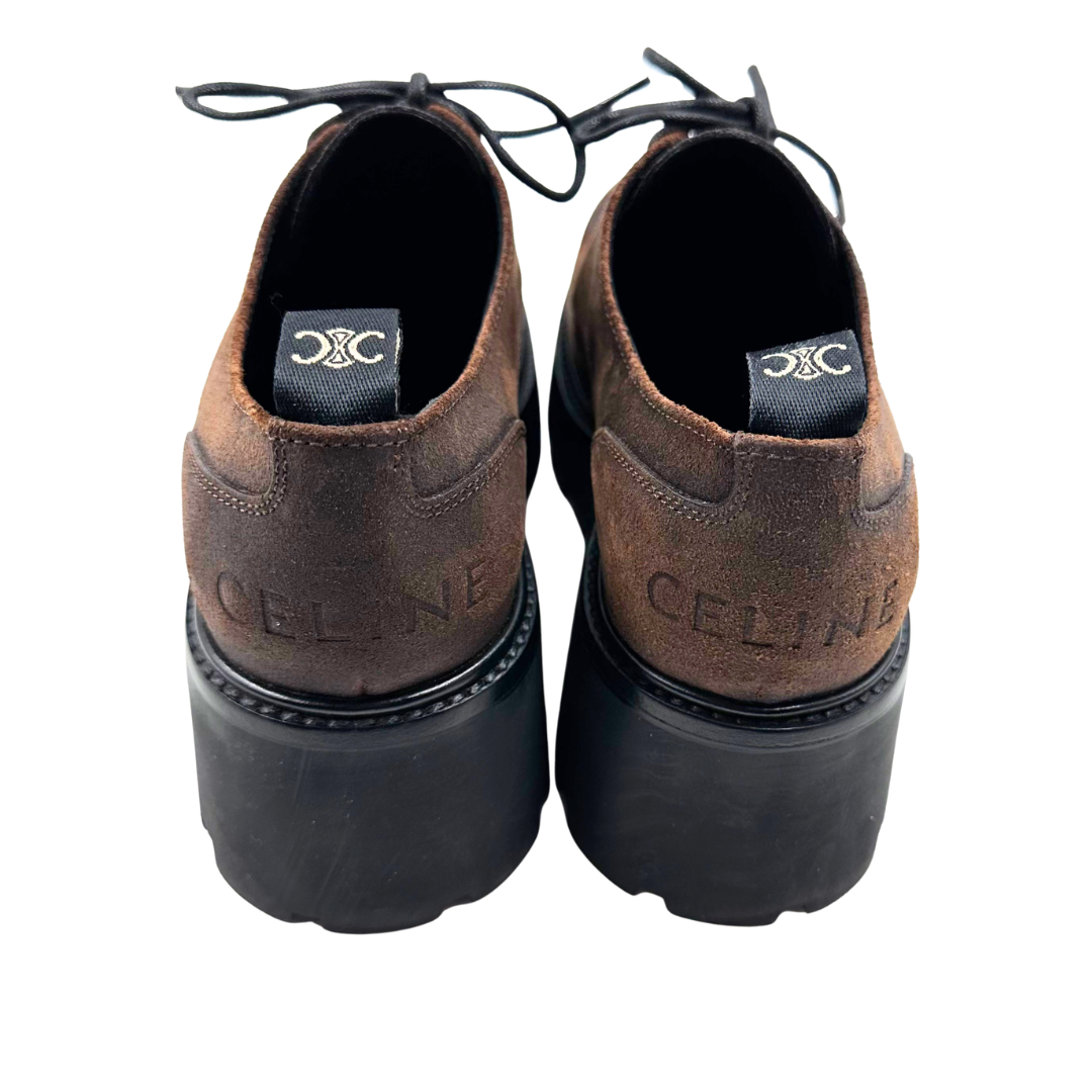 Celine 9.5 39.5 Brown/Black Suede Loafers