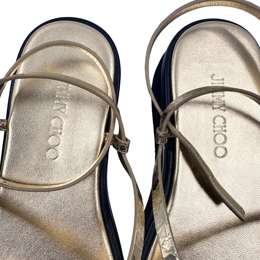 Jimmy Choo 38 Gold Sandals