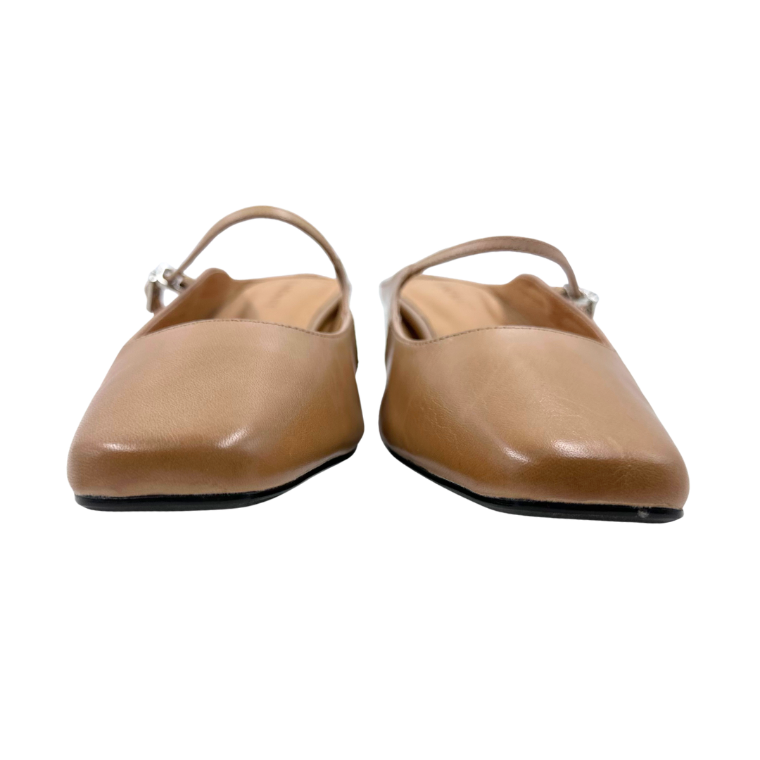 Handmade 8 Tan Leather Mules