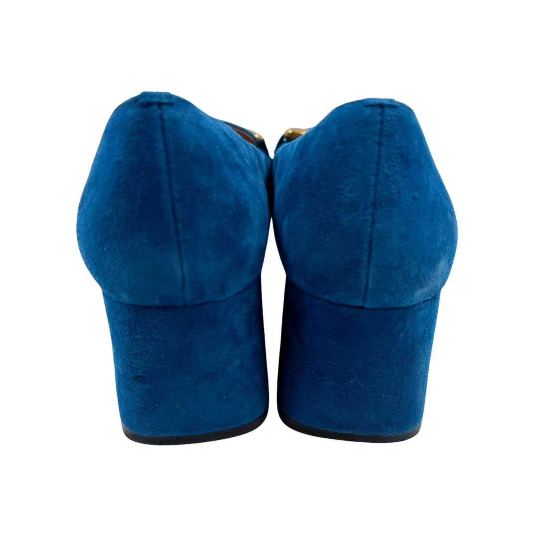 Bibi Lou 40 Turqouise Suede Pumps