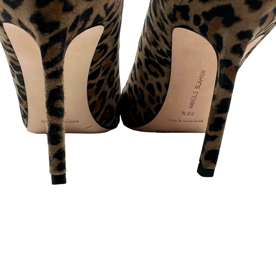 Manolo Blahnik 9.5 39.5 Tan/Cheetah Heels