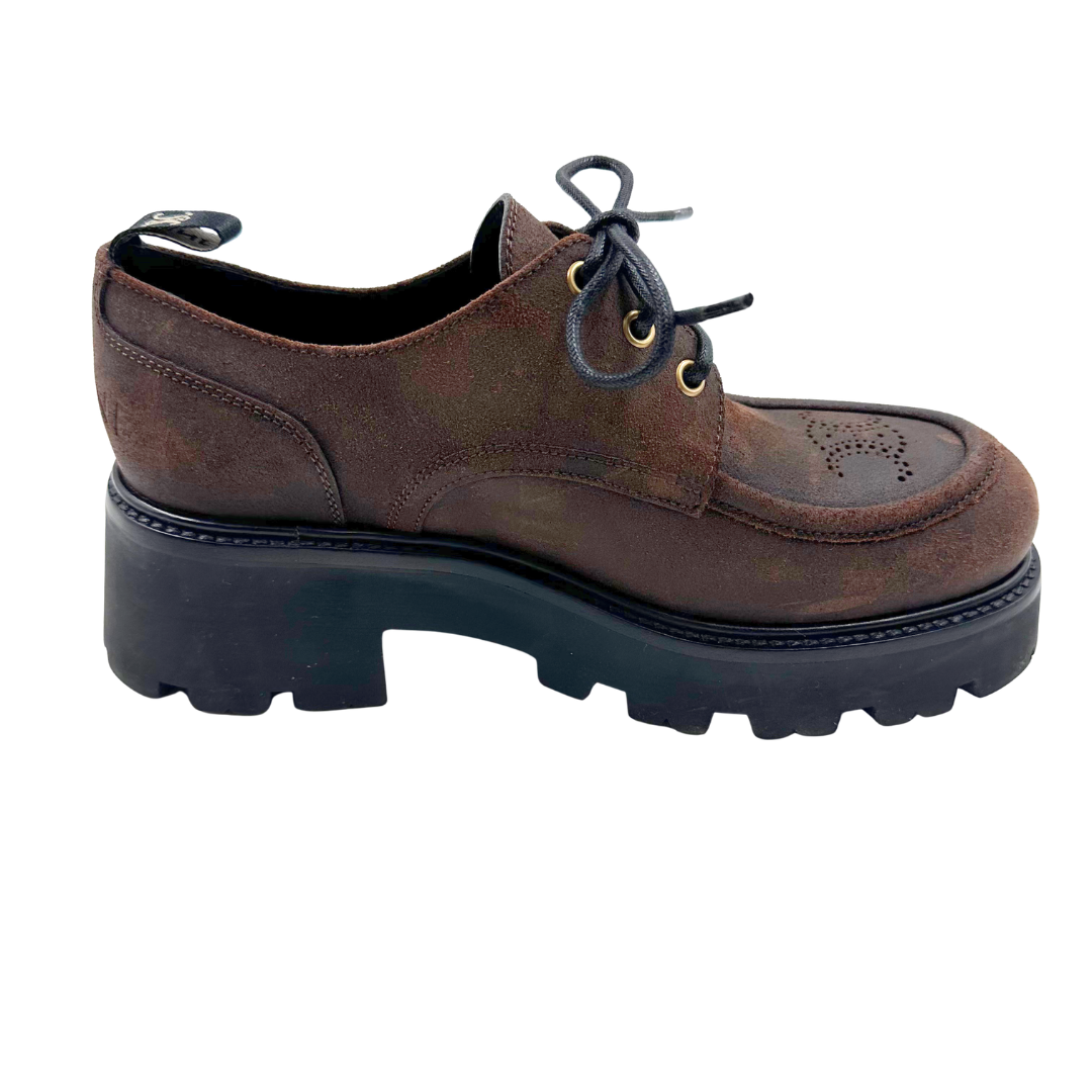 Celine 9.5 39.5 Brown/Black Suede Loafers