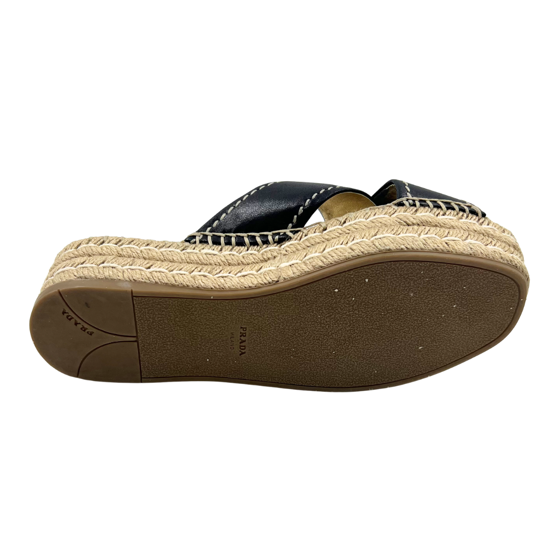 Prada 37.5 Black Espadrille