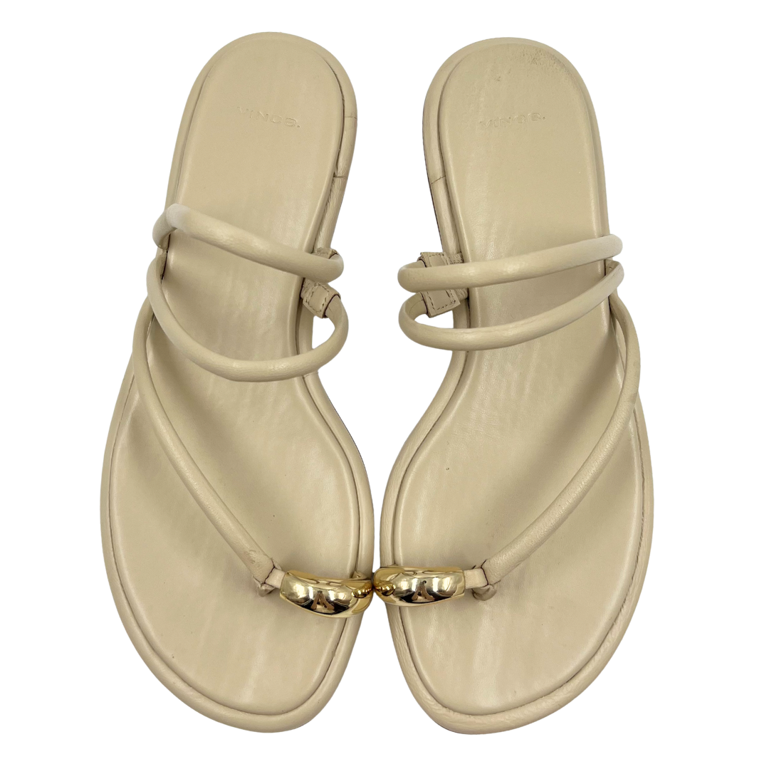 Vince 8 beige/gold Leather Sandals