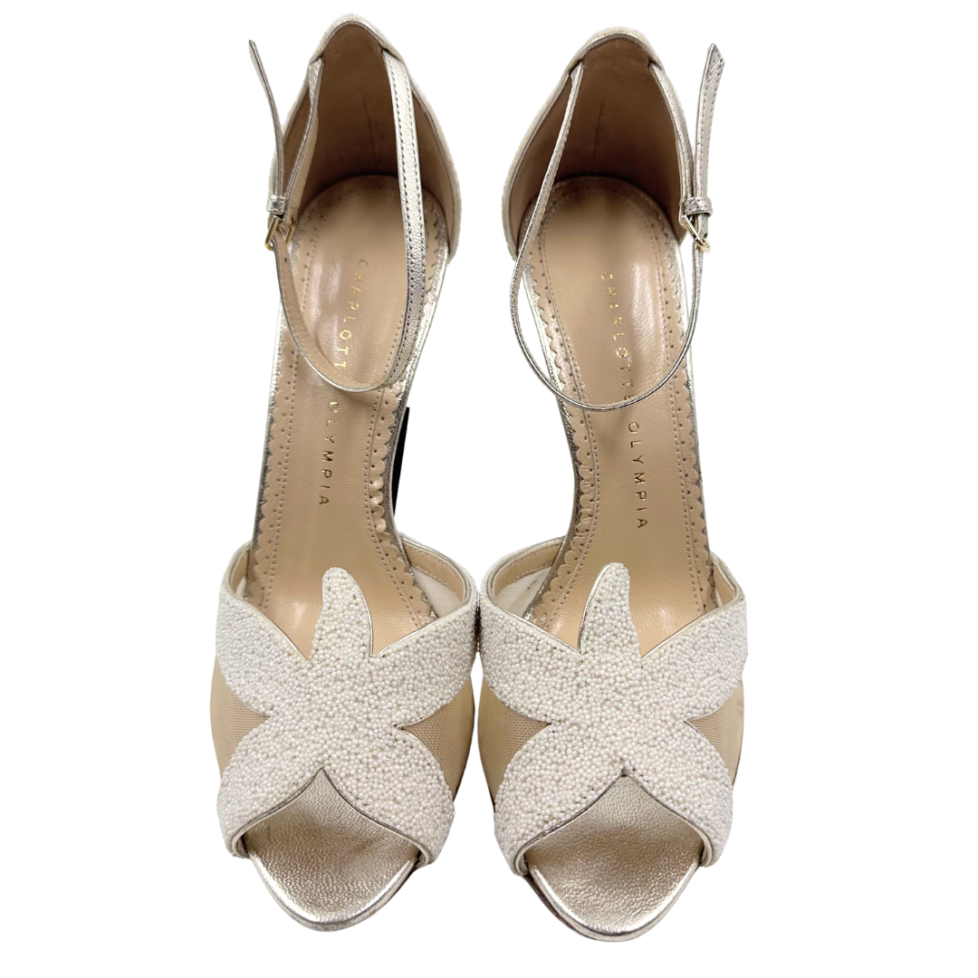 Charlotte Olympia 37.5 Cream Heels