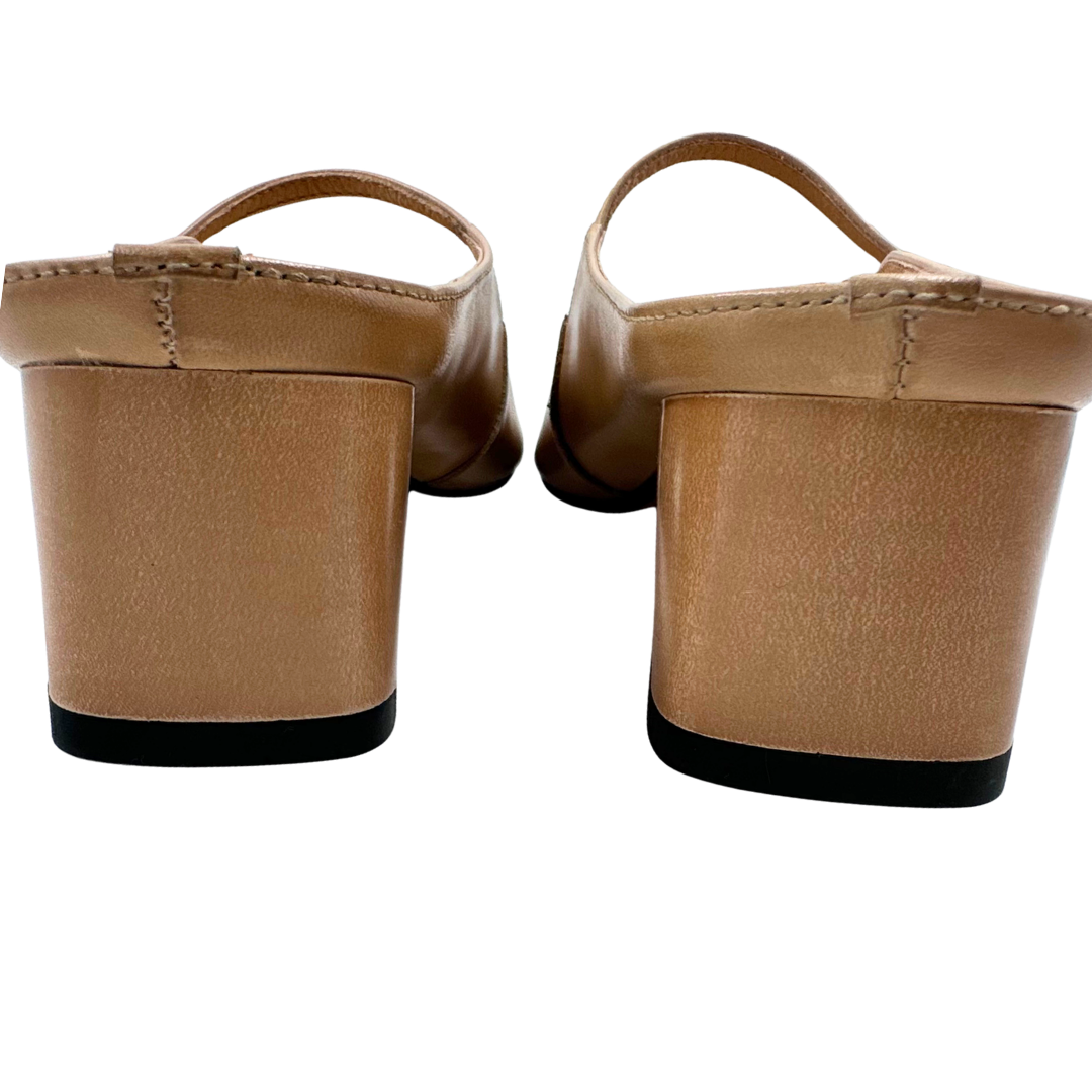 Handmade 8 Tan Leather Mules