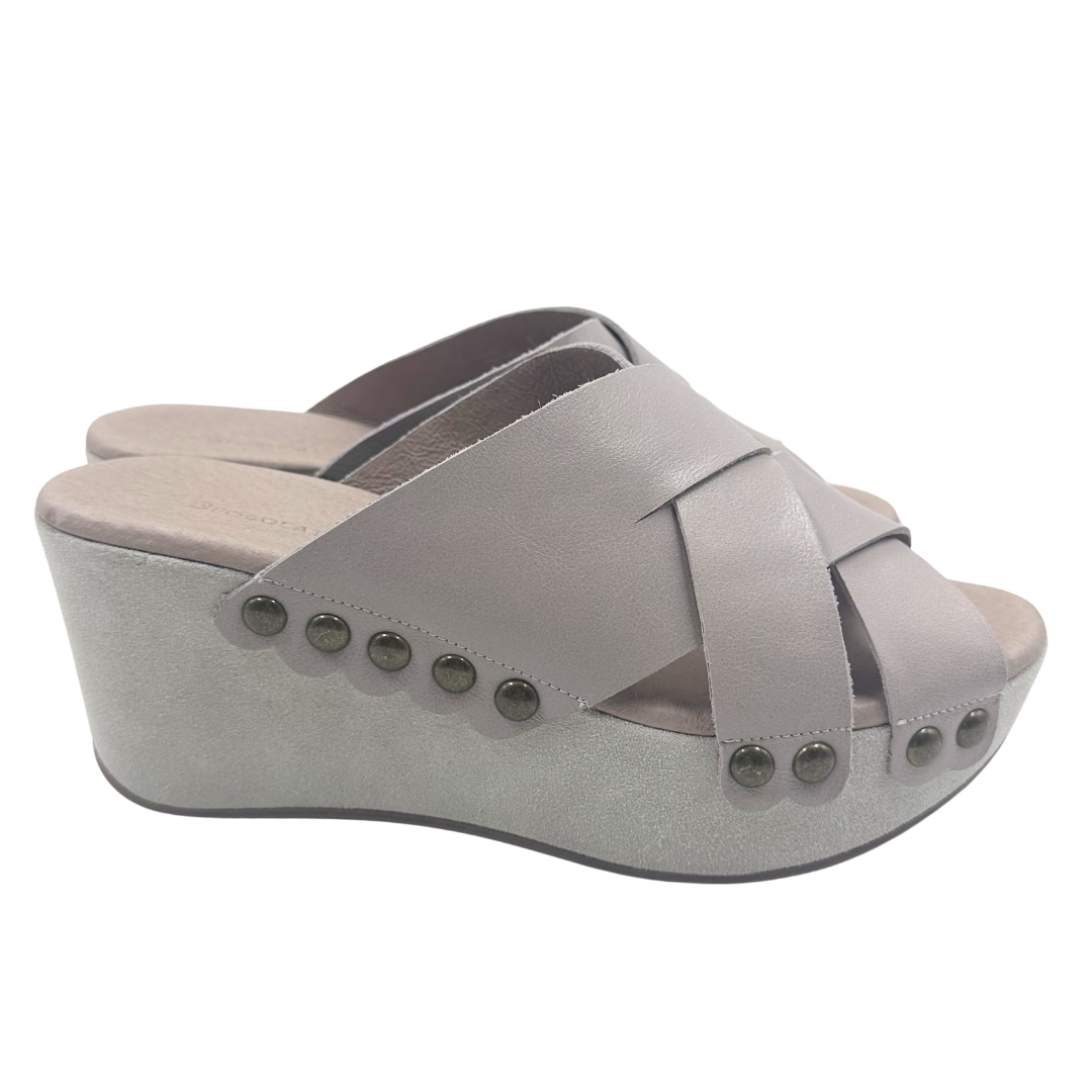Chocolat Blu 8 Taupe Leather Slides