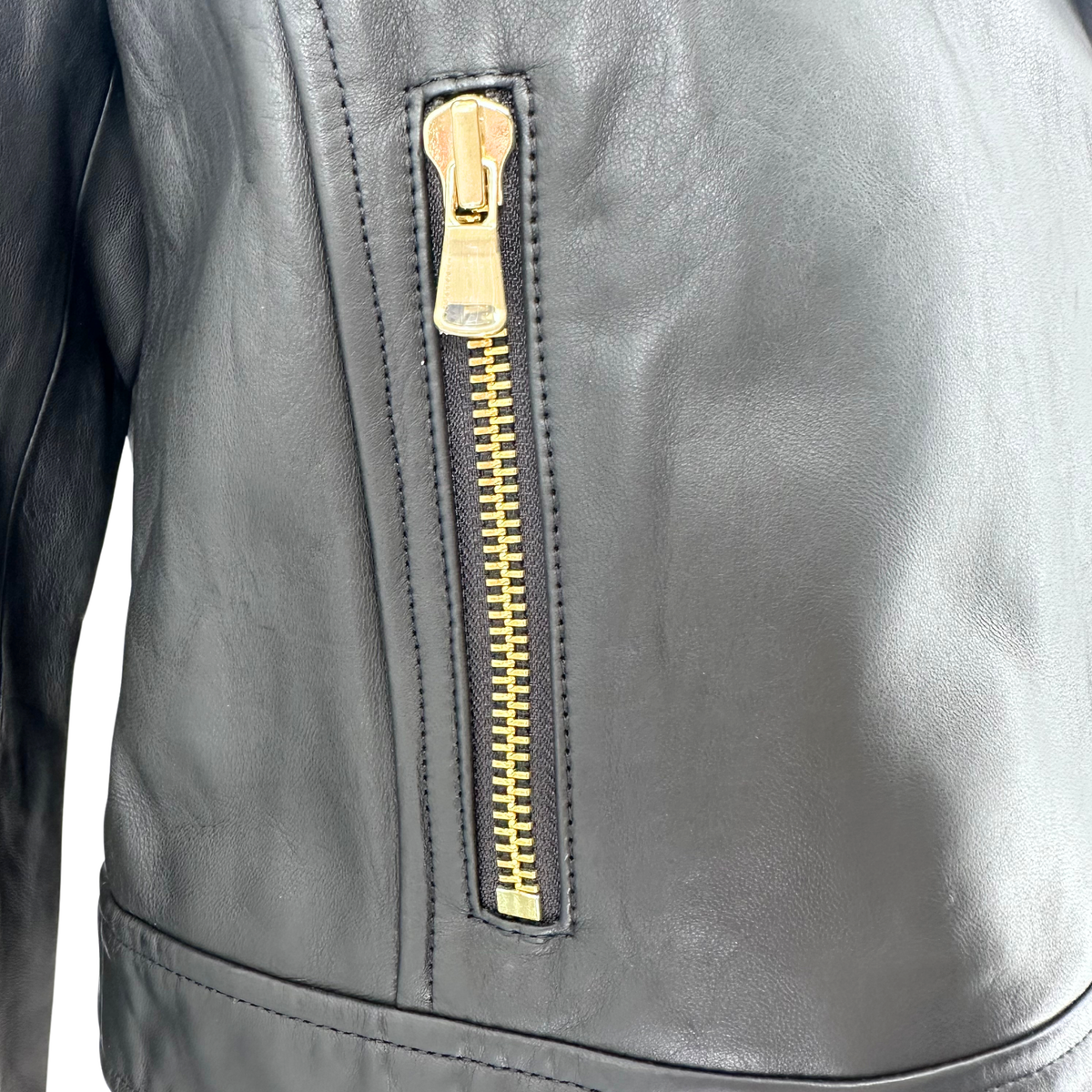 L'Agence Black Leather Jacket
