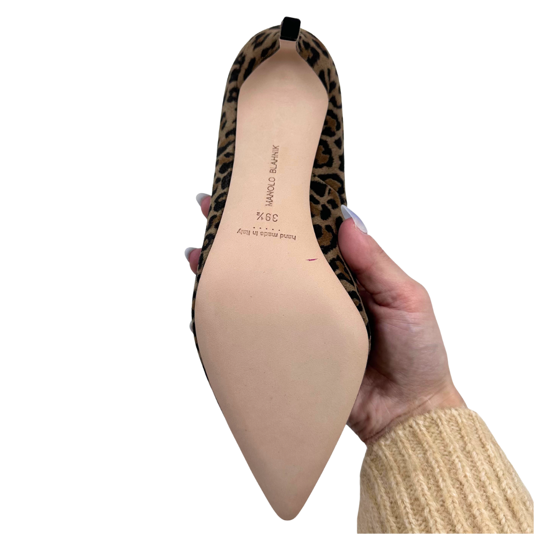 Manolo Blahnik 9.5 39.5 Tan/Cheetah Heels