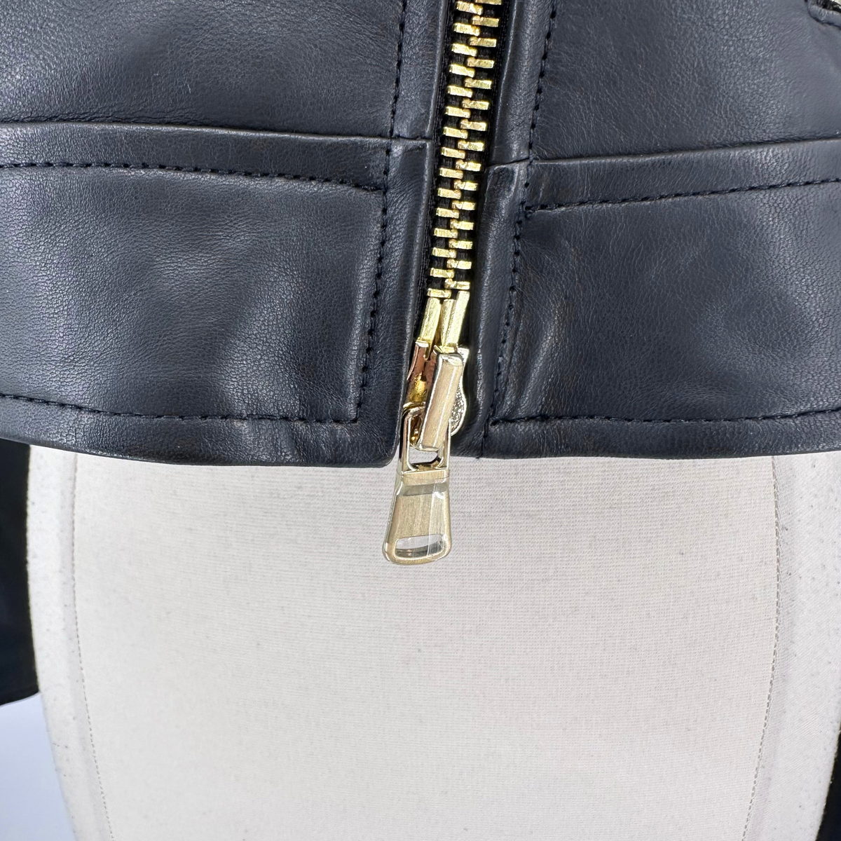 L'Agence Black Leather Jacket
