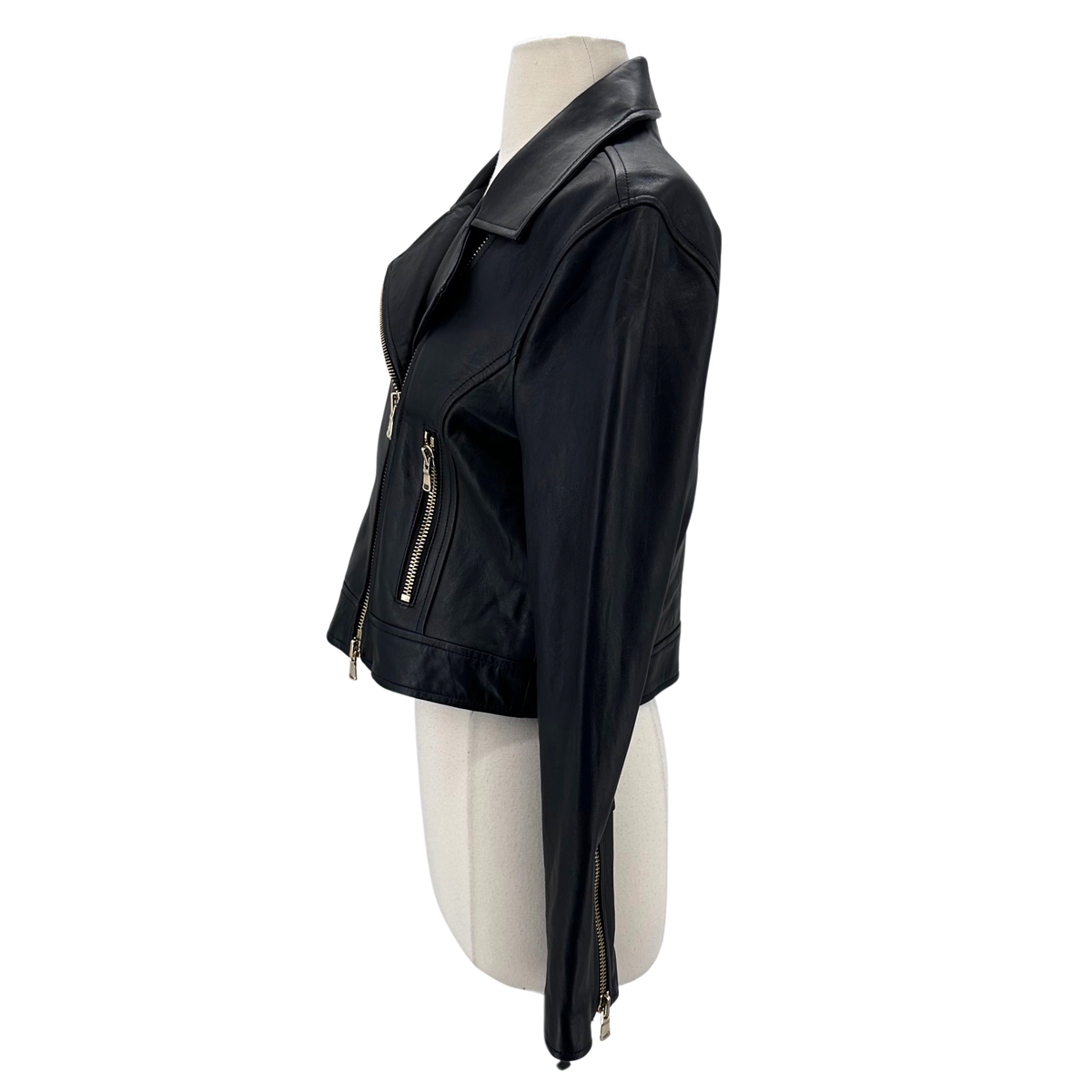 L'Agence Black Leather Jacket