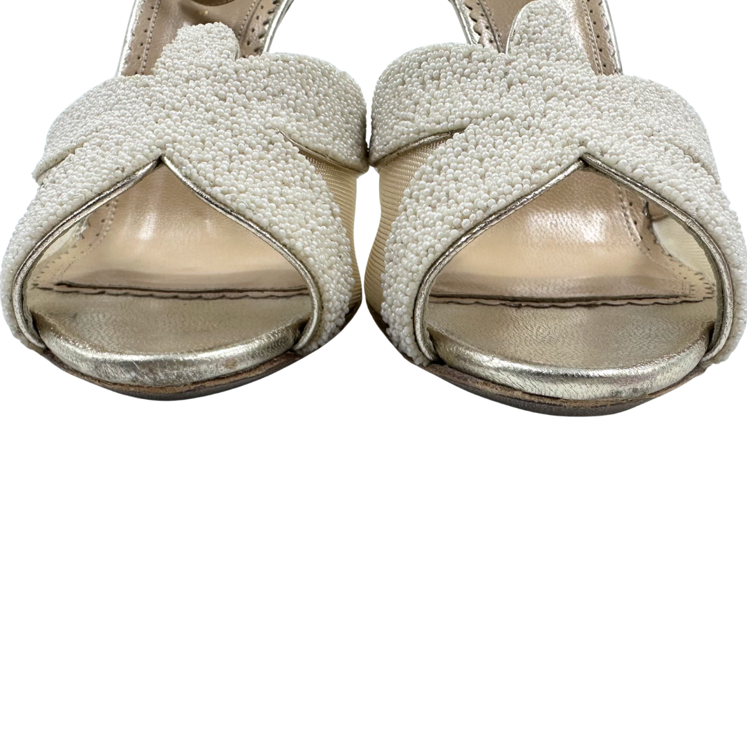 Charlotte Olympia 37.5 Cream Heels