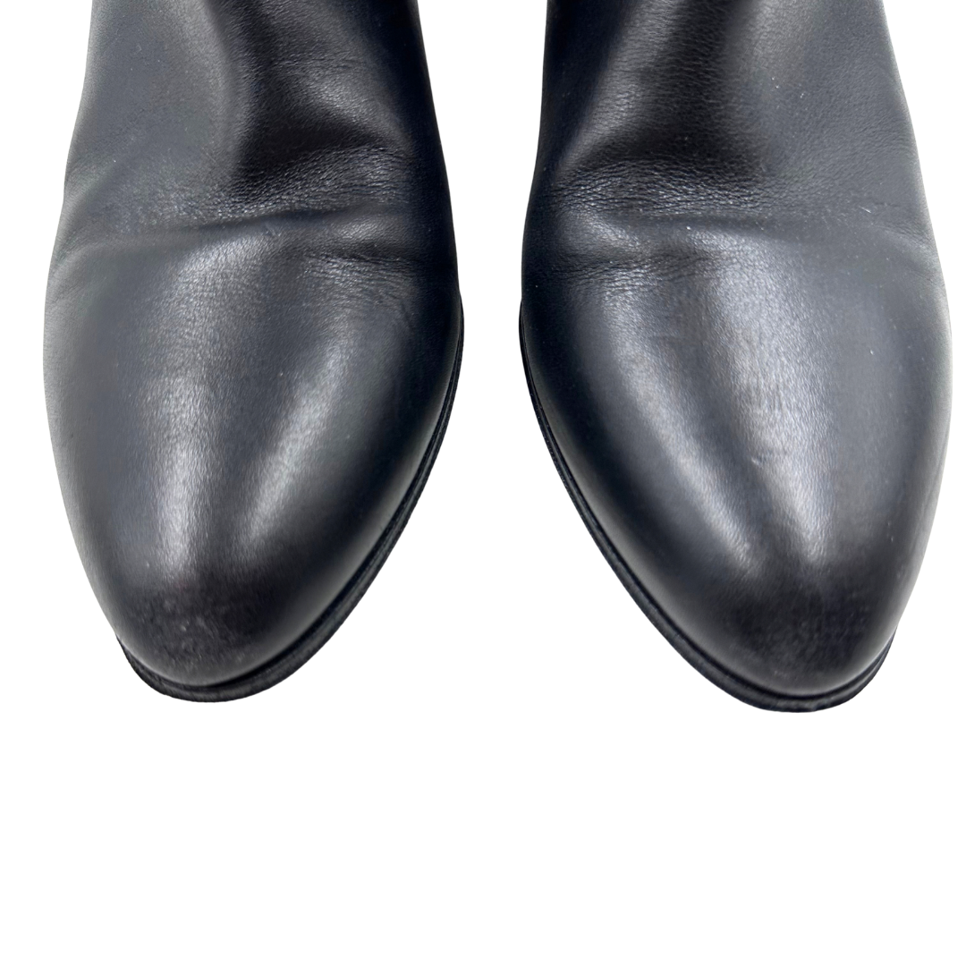Celine 37.5 Black Leather Booties