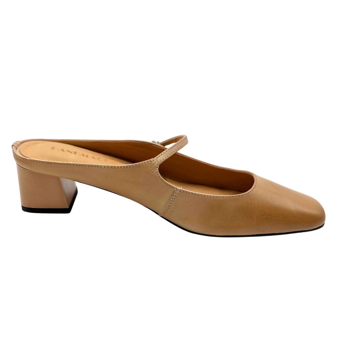 Handmade 8 Tan Leather Mules
