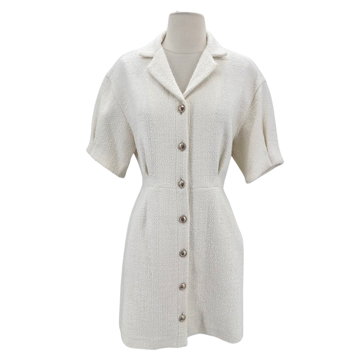 Maje Size 40 Ivory Dress