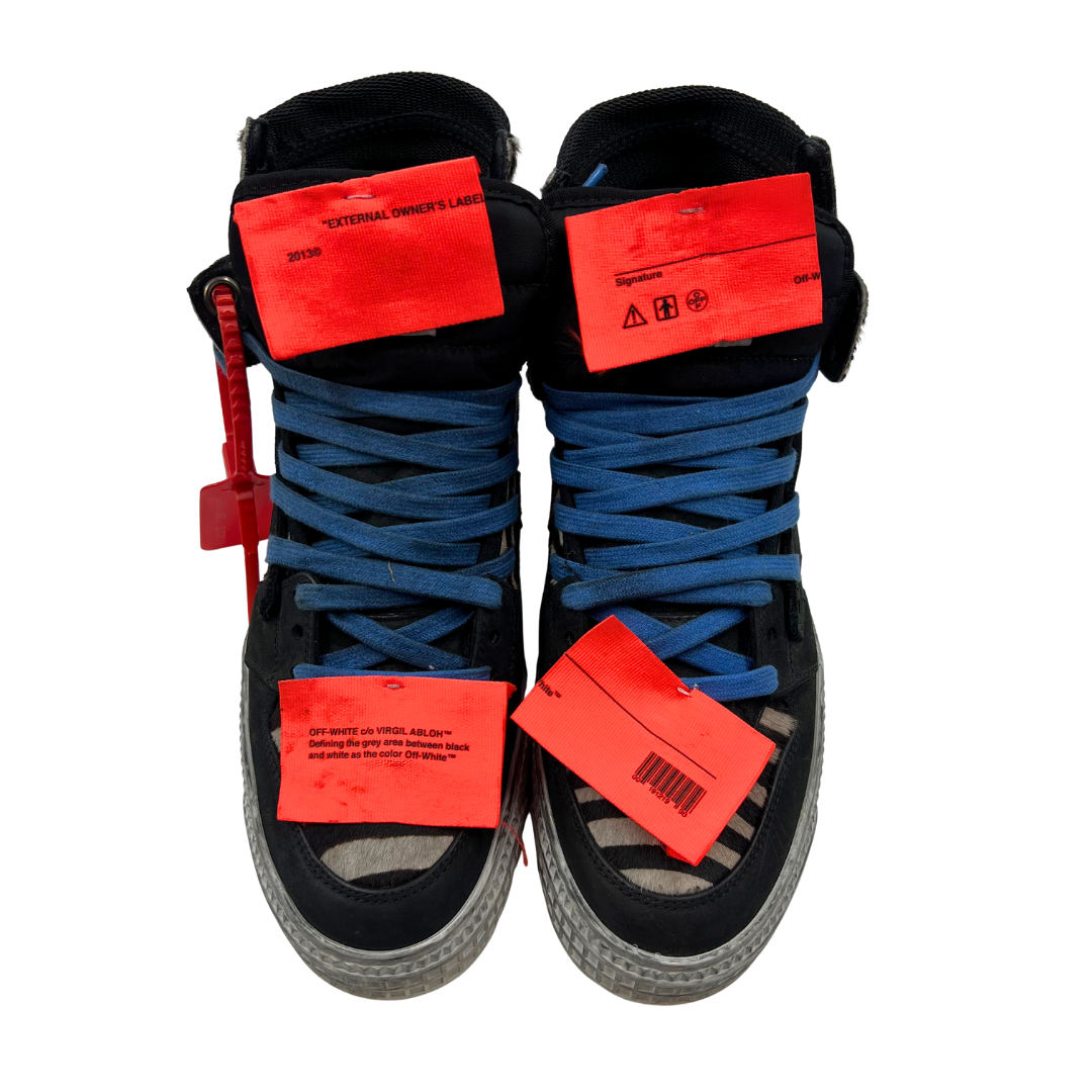 Off-White 9 39 Black/Animal Pony Hair Sneakers