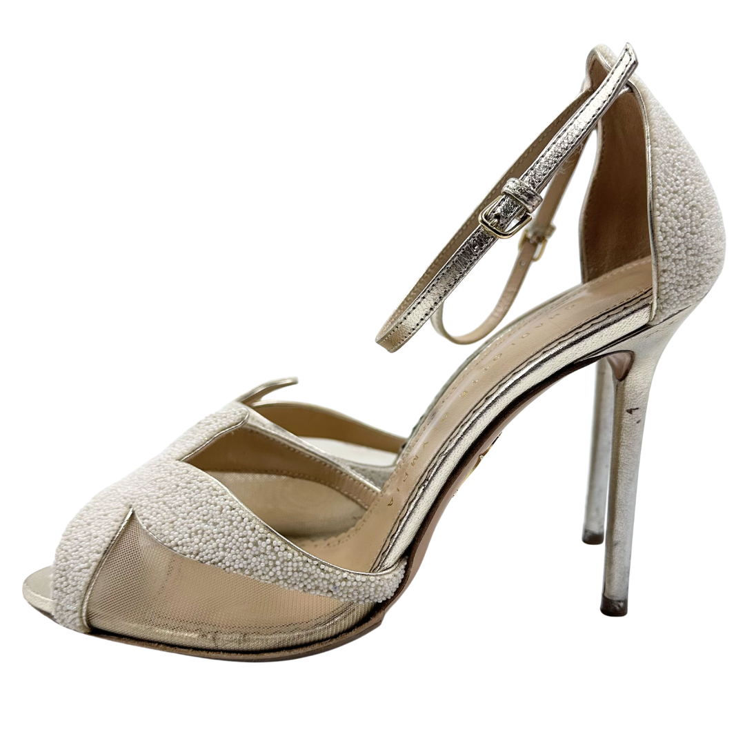 Charlotte Olympia 37.5 Cream Heels
