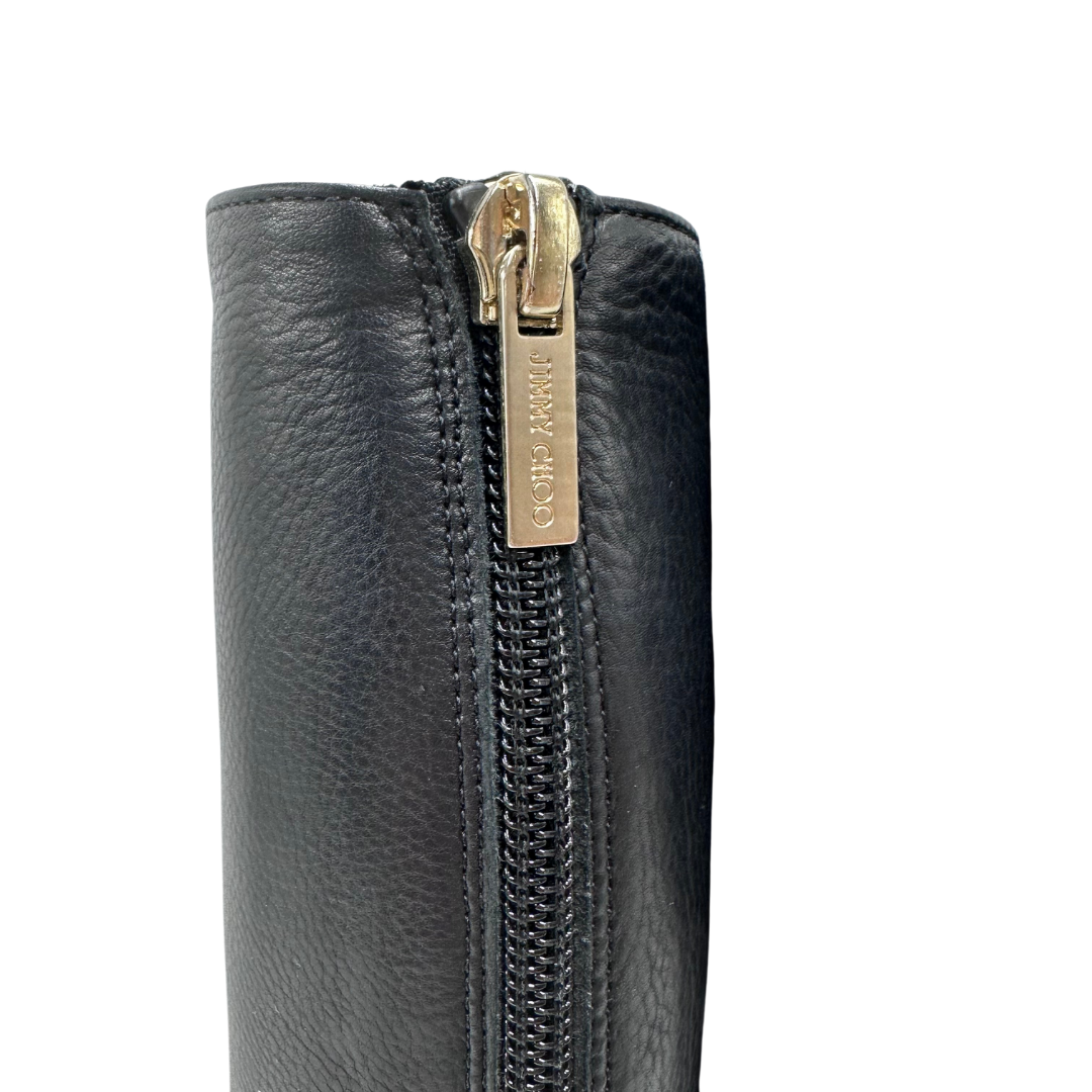 Jimmy Choo 8 38 Black Leather Boots