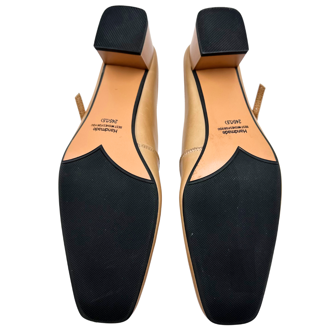 Handmade 8 Tan Leather Mules