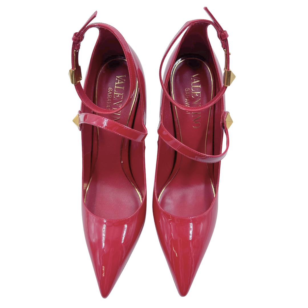 Valentino 10 40.5 Red Patent Leather Heels