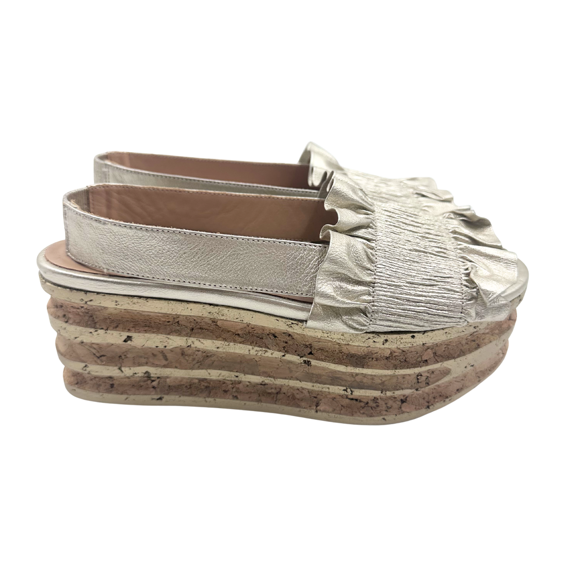 Paloma Barcelo 39 Gold/Tan Platforms