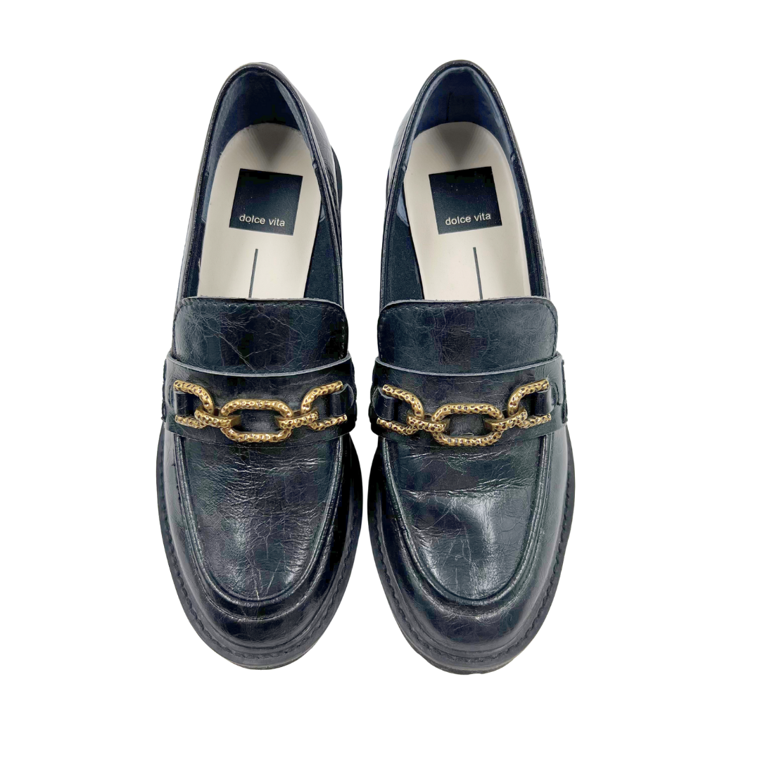 Dolce Vita 6 Black Leather Loafers