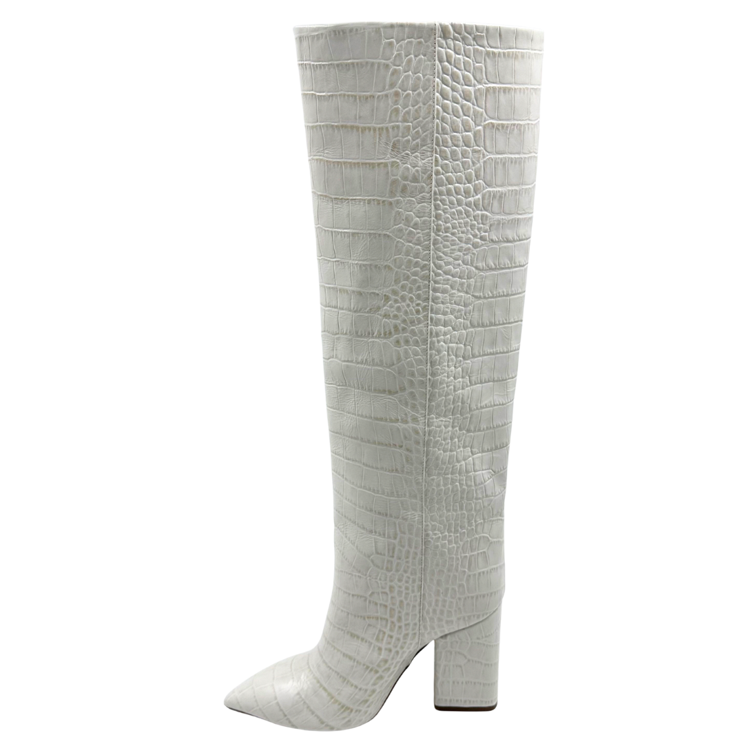 Paris Texas 6 36 White + Brown Leather Boots