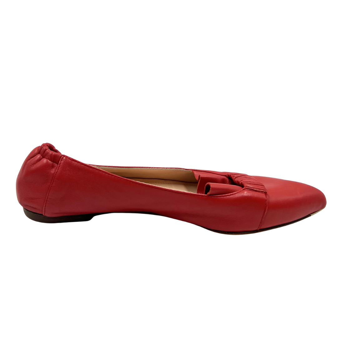 AGL 9 39.5 Red Leather Slip Ons