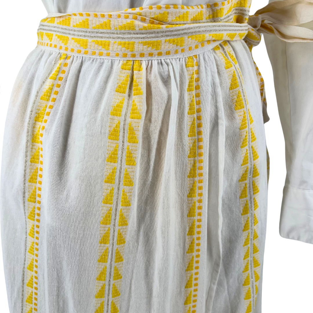 Lemlem White Yellow Skirt