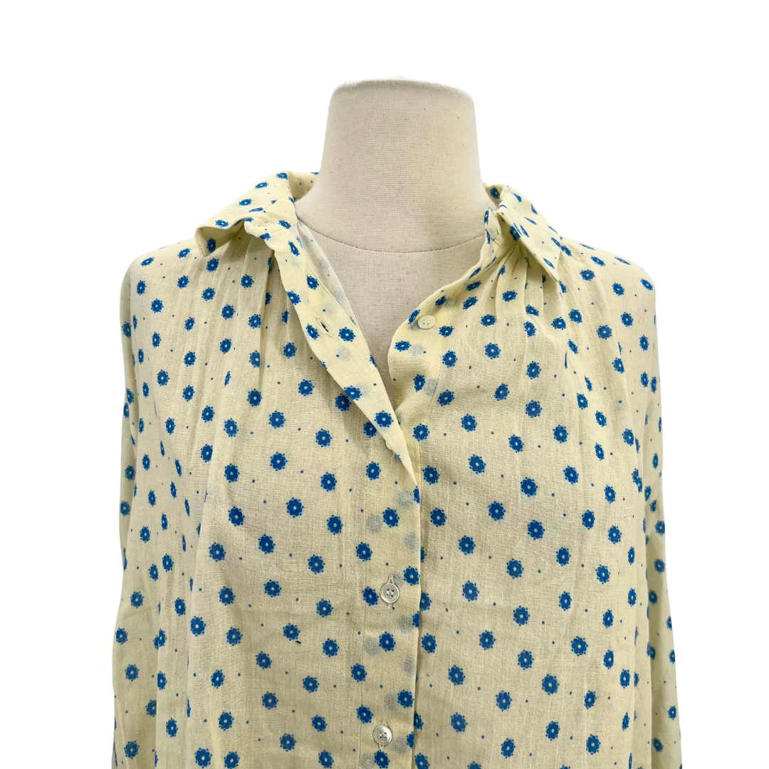 Masscob White/Blue Button up